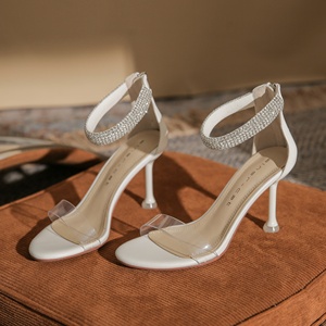 Zapatos de novia blancos de verano para mujer, tacones altos, diseño exquisito, tratamiento antideslizante, ideales para fiestas elegantes - Product Image 3