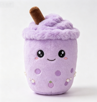 Populaire knuffeldier pluche speelgoed bubble tea beker pop met fruit schattig aangepast logo groot kussen PP katoenen vulling voor wasbare cadeaus