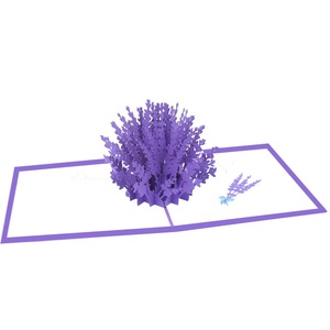 Thiệp Bài Khắc Giấy Rỗng 3D Bật Lên Thủ Công Cắt Laser Hoa Oải Hương Thiệp Chúc Mừng Thiệp Chúc Mừng Hoa Tình Yêu - Product Image 3