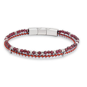 ブレスレット用の毎日着用ケーブルビーズファッショナブルなステンレススチールとファセット天然石男性と女性のためのカラフルなジュエリーギフト - Product Image 6