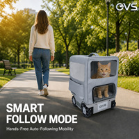 Poussette pour animaux de compagnie OVS moderne, innovante, portable, sûre, stable, de luxe, avec fonction de suivi automatique et télécommande