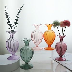 Jarrón de Vidrio Contemporáneo y Simple con Diseño de Barriga Grande para Decoración de Mesa de Boda, Sala de Estar y Dormitorio, Hecho a Mano - Product Image 4