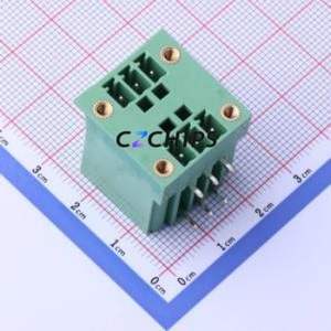 DB2ERHM-3.81-2*3P-GN Plug-in Terminal Block Bent Lead Through Hole,P=3.81mm Board-to-Board / Socket - Closed Screw Fixing 2x3P - Product Image 1
