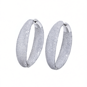 Orecchini a Cerchio Placcati Oro E4171 per Donne, Gioielli Trendy da Festa in Lega di Zinco con Micro Inserti, Orecchini alla Moda - Product Image 1