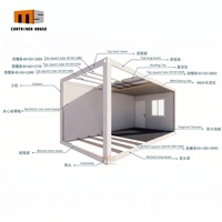 Casa Contenedor Prefabricada Moderna de 20 pies, Expandible, con Doble Ala Plegable, Portátil, Modular, Casa Pequeña Móvil