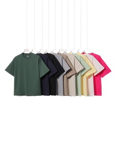 Tactical Custom <b>Logo</b> Heavyweight Knitted Cotton Oversized Anti-Wrinkle Short Sleeve Sport T-Shirt 32S Double Yarn Drop Shoulder - Product Image 3