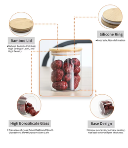 Contenitori per Alimenti in <span class=keywords><strong>Vetro</strong></span> Trasparente Stile Moderno, Ecologici, Multifunzione, per Conservazione Freschezza, Capacità 250ml-2100ml, da Viaggio - Product Image 6