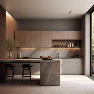 أثاث مطبخ فيرمونهوز، مجموعات خزائن مطبخ من الخشب الصلب، خزائن MDF مطلية باللاكيه جاهزة للتجميع بأسلوب عصري - Product Image 5