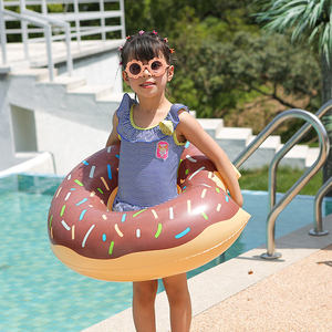 Flotador inflable de Chocolate para niños, Donuts, anillo de natación, playa al aire libre, piscina - Product Image 4
