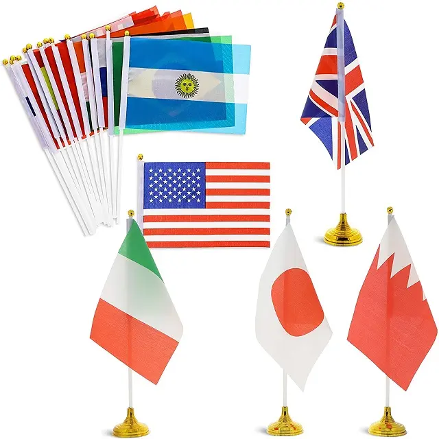 Tabela personalizada nos países diferentes 100% poliéster bandeira