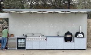 Ensemble de <span class=keywords><strong>cuisine</strong></span> moderne en acier inoxydable, <span class=keywords><strong>cuisine</strong></span> extérieure, ensemble modulaire, <span class=keywords><strong>four</strong></span> de camping de luxe, appareils électroménagers, îlot de jardin, cadre de barbecue - Product Image 4