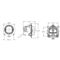 Feux de croisement LED ronds E-mark 9-32V 90mm pour John Deere série R&M 18W