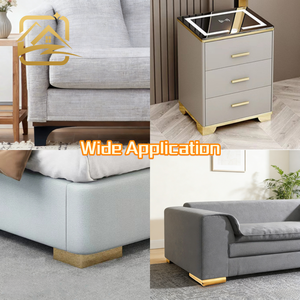 modern 5.5cm golden Flower-patterned hollow l shaped Two-in-one metal <b>sofa</b> legs iron furniture legs <b>cheap</b> for sof and cabinet - Product Image 4