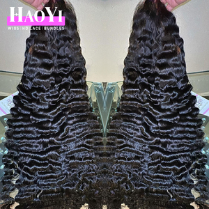 Pelucas de Cabello Humano HD 300% Ondulado Profundo Birmano de 30-32 Pulgadas con Encaje Frontal HD 13x6, Peluca Frontal de Encaje 13x4 Brasileña Pre-Arrancada Rizada Birmana - Product Image 1