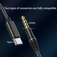 SE10 Wired Type-C 3.5mm Port Hifi Bass In-Ear Earphone & Headphone untuk Studio/Livestream/Gaming 1.2m Headphone Lepas Pasang