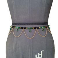 Nouveau Design Chaîne de Corps Pendentif Vague Simple Brillante Perles Pour Femme Accessoire Assorti Tenue Noire Chaîne de Taille