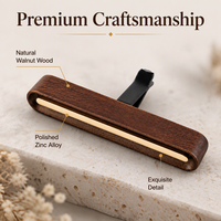 TopOne Diffuseur Arôme Voiture Luxe Bois Noyer Érable Clip Ventilation Océan Lavande Aromathérapie Naturel Premium Élégant
