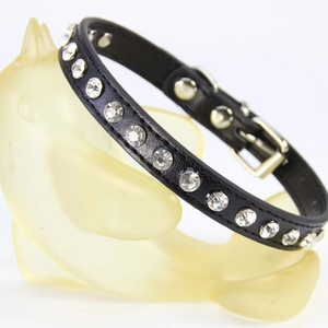 Retractable <strong>Dog</strong> Leash and Studded <strong>Collar</strong> Set Reflective <strong>Stitching</strong> for Safety One Button Lock Tangle Free - Product Image 4