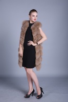 Veste en fourrure de renard véritable pour femmes, épaisse et chaude, gilet entièrement en fourrure avec couleurs personnalisées
