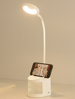 Lampe de bureau Led avec support de téléphone et Vase à crayons
