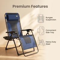 Nouveau design, chaise longue portable à gravité zéro, logo personnalisé, acier inoxydable, tissu Oxford, fauteuil inclinable pliable pour patio, porte-gobelet, usage hôtelier