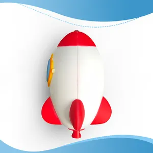 personalisierbarer Cartoon Rocket personalisierter led-Schlüsselanhänger niedlicher Kunststoff-led-Taschenlampen-Schlüsselanhänger