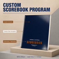 Carnet de scores de baseball personnalisé avec reliure Wire-O, couverture marine et feuilles de notation imprimées – OEM/ODM, faible MOQ, approvisionnement direct usine