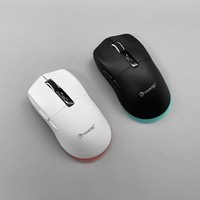 Mouse Gaming Nirkabel Ergonomis Baru 2.4Ghz+BT Dual-mode 5 Tombol dengan Lampu RGB, Daya Baterai, Layar DPI, Kontrol Temperatur NTC