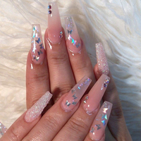 Senboma fait à la main vente en gros de faux ongles de salon de cercueil longs ongles colorés à presser