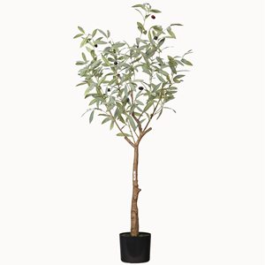 Fornitore artificiale Indoor piante staccabili per la decorazione della casa con la plastica nera fioriera finta albero di ulivo - Product Image 1