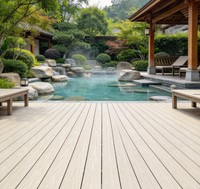 Planches de terrasse en WPC co-extrudées, double protection UV, surface rainurée antidérapante, imperméable, pour terrasse extérieure, resort