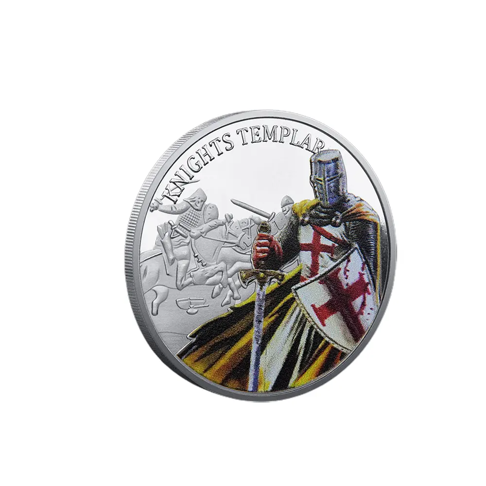 Personalizar varios tipos de monedas conmemorativas de metal monedas de metal personalizadas de plata Caballeros Templarios moneda