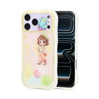 Étui de téléphone portable 2-en-1 personnalisé à motif ondulé variable en TPU+PC pour iPhone 15 16 17 Pro Max