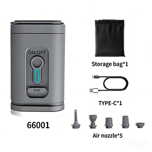Pompe à air électrique sans fil QY Mini 3-en-1 avec moteur DC, gonfleur/dégonfleur intelligent pour la maison avec lumières, recharge USB, batterie 1200 mAh - Product Image 4