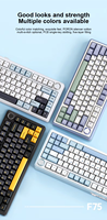 Aula F75 Mechanical Keyboard 80 KEYS Gasket Mount Hot Swappable Tri-Mode Wired/2.4G/ RGB Backlit Gaming Keyboard USB-C