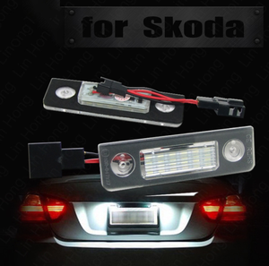 Pour Skoda Octavia, éclairage de plaque d'immatriculation LED 2 en 1, éclairage de plaque d'immatriculation en plastique automobile de haute qualité - Product Image 1