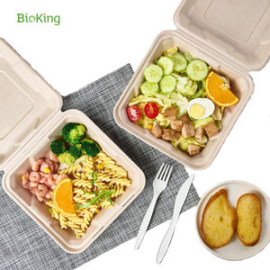 바이오킹 PFAS 프리 사탕수수 버개스 펄프 도시락 친환경 버개스 클램쉘 음식 테이크아웃 포장 용기 - Product Image 6