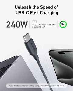 Cable Anker 544 de 240W USB C a USB C de 3 pies 2.0 de Bio-Nylon para Carga Rápida, Compatible con A80F5, Cable USB C a USB C de 240W para iPhone 16 A80F - Product Image 5