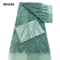 CHOCOO Tissus en dentelle perlée brodée de sequins en gros, tulle français brodé, tissu en dentelle africaine pour vêtements