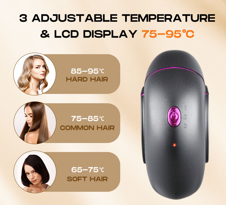 Portable Straightener Brush: 1500mAh, 3 Temps, Auto-Off - Image 3
