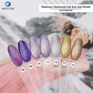 Vernis à ongles gel magnétique effet œil de chat réfléchissant, gel laqué, vernis à ongles gel UV, diamant platine haute brillance naturel, violet - Product Image 5