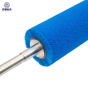 Cepillo Industrial de Rodillo <span class=keywords><strong>con</strong></span> Cerdas de Crin de Caballo, Mango de Acero Inoxidable, Diseño Espiral de Resorte Personalizado para Pulir y <span class=keywords><strong>Limpiar</strong></span> - Product Image 1