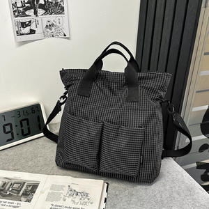 Bolso <span class=keywords><strong>tote</strong></span> a cuadros, unisex, gran capacidad, bolso de mano, bolso de hombro, bolso bandolera - Product Image 2