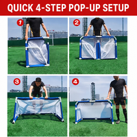 But de football pliable en aluminium, filet d'entraînement portable pour enfants |   But de football pliable avec sac de transport pour jardin OEM