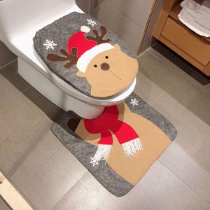 Housse <span class=keywords><strong>de</strong></span> siège <span class=keywords><strong>de</strong></span> toilette Père Noël, décorations <span class=keywords><strong>de</strong></span> Noël amusantes, ensemble pour salle <span class=keywords><strong>de</strong></span> bain - Product Image 4