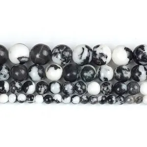 Negro Blanco Cebra Jaspe piedras preciosas perlas de 15.5" 2mm 3mm 4mm 6mm 8mm 10mm 12mm hágalo usted mismo