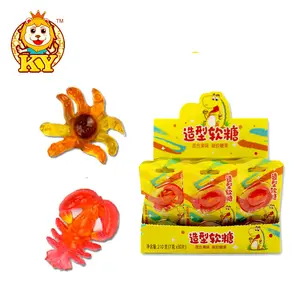 Wholesale custom fruit flavor cartoon marine animal lobster and octopus shaped soft gummy candy