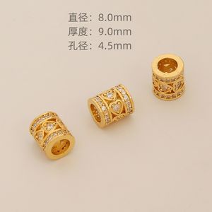 Pendenti a cuore cavo in oro placcato oro 18K stile classico europeo ciondoli zircone perlina di trasporto - Product Image 6