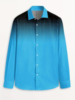 Chemise d'automne XL à manches longues, formelle, à pois dégradés, anti-plis, à simple boutonnage, en tissu imprimé numériquement