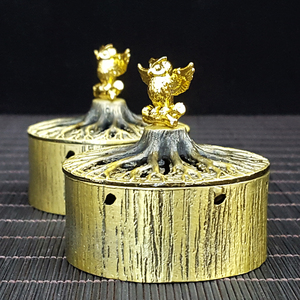 Brûleur d'encens en métal en forme de souche d'arbre, diffuseur d'arômes de bois de santal, porte-encens portable, <span class=keywords><strong>encensoir</strong></span> en métal, cadeaux de fêtes - Product Image 5